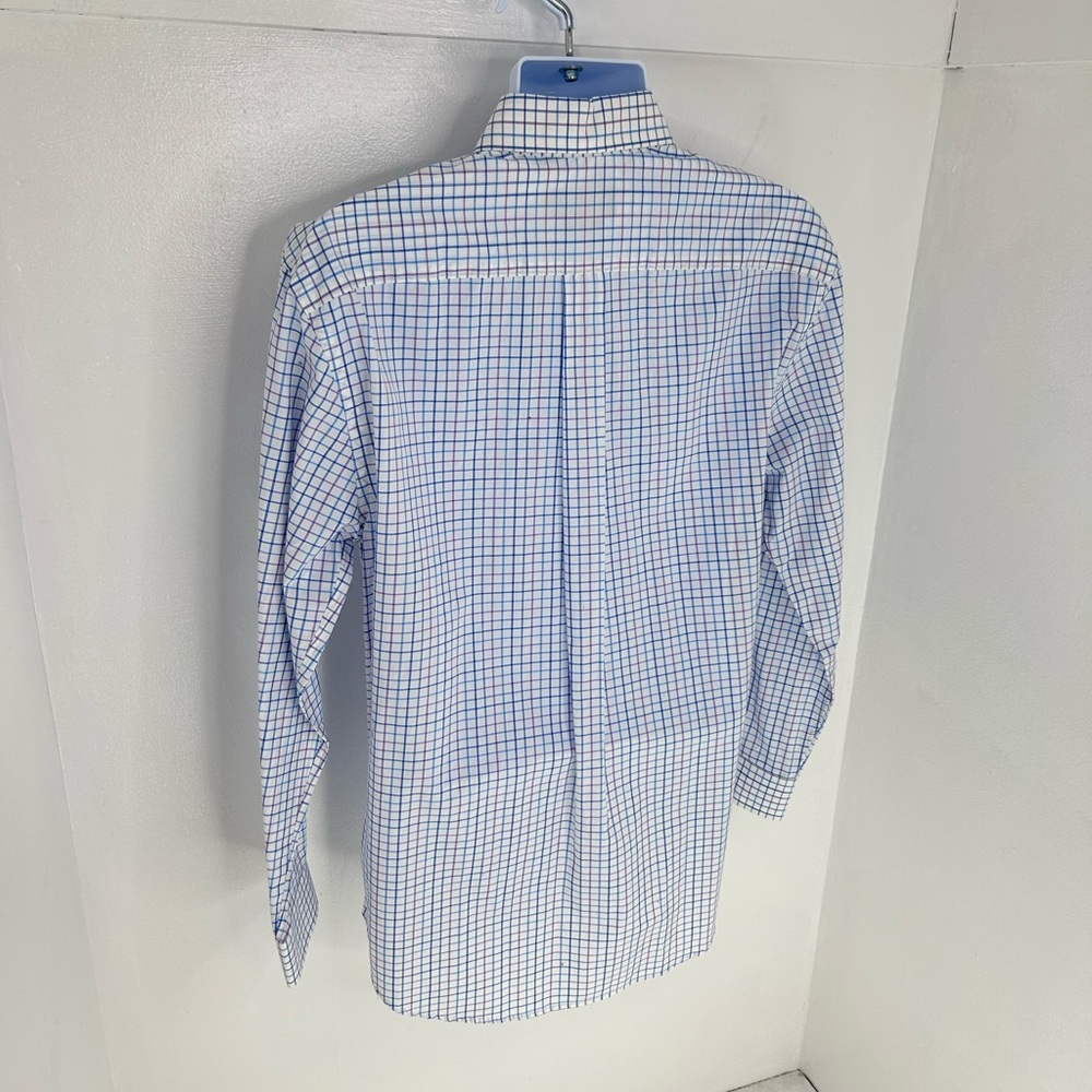 Vineyard Vines Cooper Shirt Size Medium 100% Cotton Blue Check Office Career - Picture 7 of 12